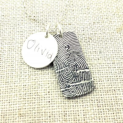 Fingerprint - Personalized Necklace - Jewelry -  Memorial Jewelry - Fingerprint Jewelry - Personalized - Handwriting Jewelry