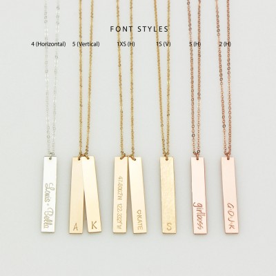 Gold Bar Necklace N202 • personalized, custom hand stamped, bar, tag, name bar necklace, mom necklace, multiple, bridesmaids gift