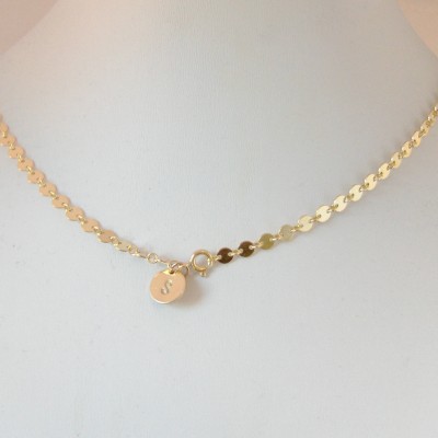 Gold Coin Necklace,Gold Choker Necklace,Gold Choker,Gold Filled Necklace,Gold Filled Jewelry, Initial Necklace,Personalized,Customized