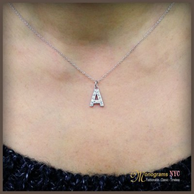 Gold Diamond Initial Necklace, Diamond Initial Pendant, Personalized Diamond Initial Necklace, Initial Necklace Gold,