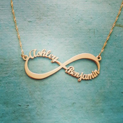Gold Infinity Name Necklace /  Infinity Name Necklace / Personalized Pure Gold Necklace /  Infinity Name Necklace / Real Gold / Pure Gold