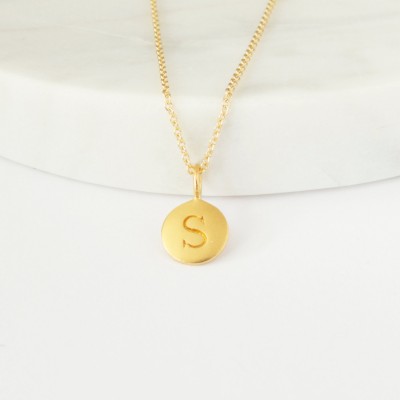 Gold Initial Charm Necklace - Gold Necklace - Personalized Jewelry