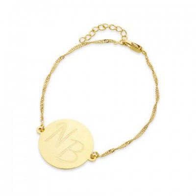 Gold Initials Bracelet - Personalized Bracelet - Custom Bracelet - Personalized Jewelry - Personalized Gift - Engraved Bracelet - BFF Gift