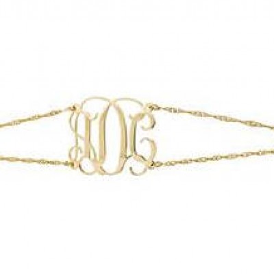 Gold Initials Bracelet - Personalized Bracelet - Monogram Bracelet - Personalized Jewelry - Personalized Gift - Engraved Bracelet - BFF Gift