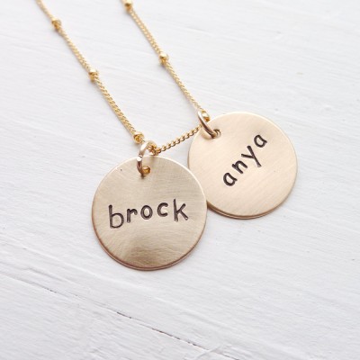 Gold Mom Necklace Personalized - Goldfill Engraved Kids Names Necklaces Mommy Pendant Gold Mother's Jewelry Gold Personalized Name Necklace