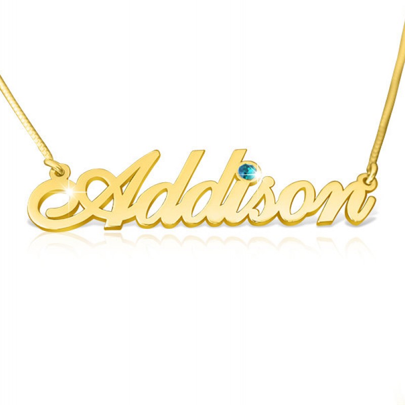 925 Sterling Silver ADDISON Name Necklace Womens Pendant Gift Ready Stock