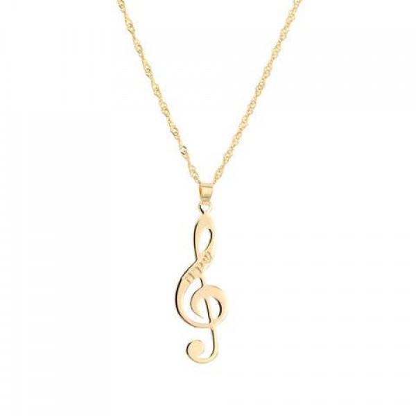 Gold Name Necklace - Personalized Necklace - Custom Necklace - Personalized Jewelry - Personalized Gift - Engraved Necklace - Music Note
