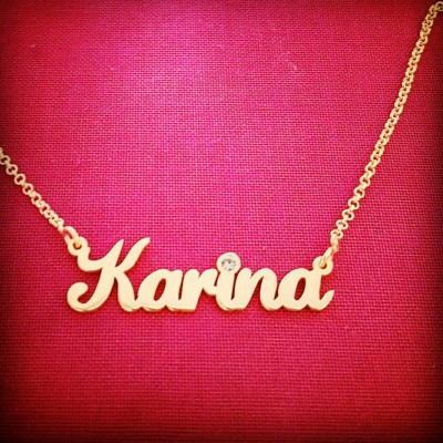 Gold Name Necklace Order Any Name! Personalized Necklace With a Birthstone Women Jewelry Name Necklace 18k Gold Plated Nameplate and Chain