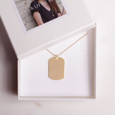 Gold Tag Personalized CUSTOM Gold Dog Tag Necklace - YOU PICK the initials or words - dog tags - love pendant - love necklace for her