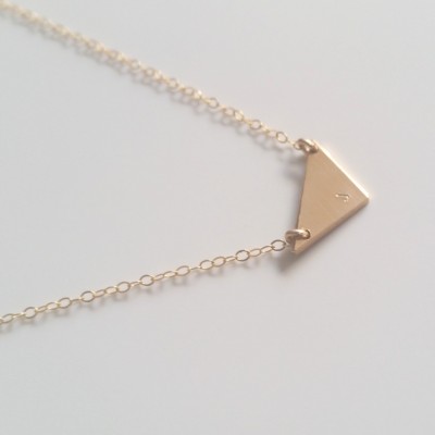 Gold Triangle Necklace - Tiny Triangle - Gold Geo Necklace - Personalized Gold Necklace -Gold ID Necklace - Modern Minimalist Necklace
