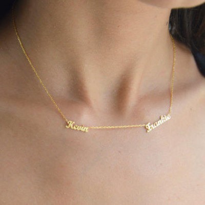 Gold Two Name Necklace ~ Personalized Necklace - Gold Multiple Name Necklace - Name Necklace - Silver Multiple Name - Mother's Day Gifts