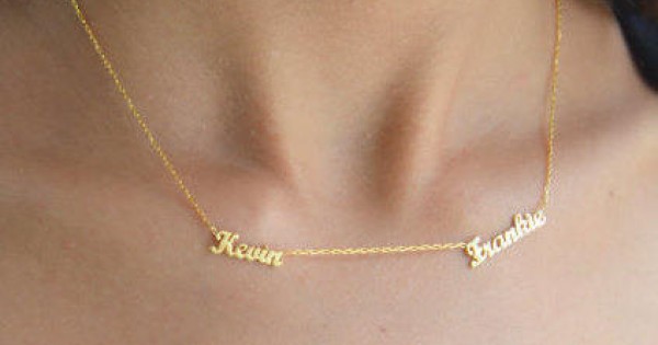 Multiple Link Chain Name Necklace Personalized Gold Silver -  Israel