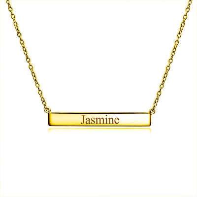 Gold bar Necklace / Rose / Silver Bar Necklace Custom Gold Bar Engraved Necklace Name Bar Necklace Personalized Gold Bar Necklace Jasmine