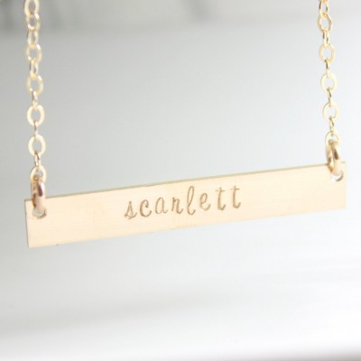 Gold filled Bar Name Necklace - Celebrity gold filled necklace - Gift for Her - Trending Jewelry - Layered Gold Bar Name Necklace - for her