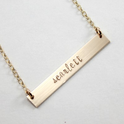 Gold filled Bar Name Necklace - Celebrity gold filled necklace - Gift for Her - Trending Jewelry - Layered Gold Bar Name Necklace - for her