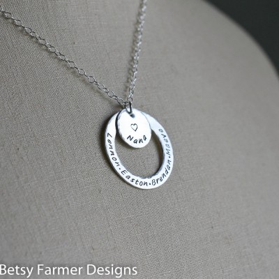 Grammy Necklace - Grandma Necklace with Grandkids Names - Personalized - Sterling Silver - Mothers Day Gift by Betsy Farmer Designs