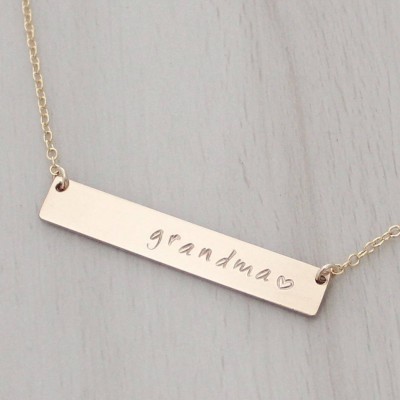 Grandma Necklace - Nana Necklace - Gold Bar Necklace - Silver Bar Necklace - Gift for Grandma - Gift for Nana
