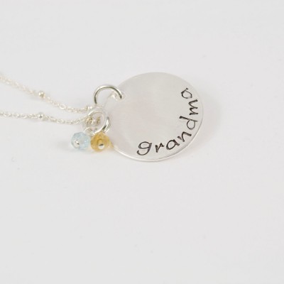 Grandma Necklace, Grandmother Necklace, Grandma Gift, Personalized Grandmother Gift, Birthstone Necklace, Grandmother Birthstone Necklace