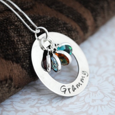 Grandmother Gift, Grandma Necklace, Nana Necklace, Gift for Grandma, Grandma Necklace with Birthstones, Birthstone Necklace, Grandma Jewelry