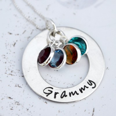 Grandmother Gift, Grandma Necklace, Nana Necklace, Gift for Grandma, Grandma Necklace with Birthstones, Birthstone Necklace, Grandma Jewelry