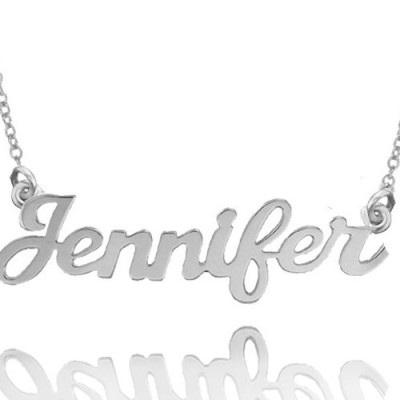 Hancrafted Name Necklace (Order Any Name) - Sterling Silver & White Gold