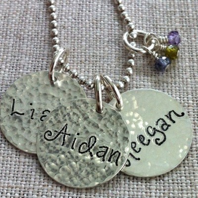 Hand Engraved Round Personalized Charms