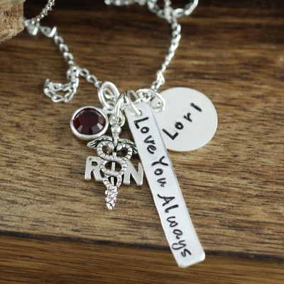 Hand Stamped | Nurse Necklace | Personalized RN Necklace | Nurse Graduation Gift | Nurse Gift | Gift for Nurse | RN Gift