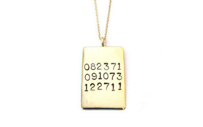 Hold Your Heartfelt Dates Close: Our Hand Stamped Rectangle Necklace
