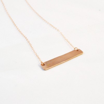 Hand stamped Bar Necklace 14k gold filled/ Rose gold filled or Sterling Silver. Personalized necklace