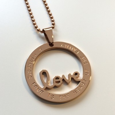 Handstamped love necklace in silver, rose and yellow gold finish (stainless steel) - personalise with your choice of names or message