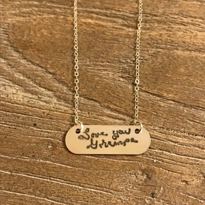 Handwriting Necklace | Handwritten Necklace | Silver Engraved Necklace | Nameplate Necklace | Girlfriend Gift | Signature Necklace