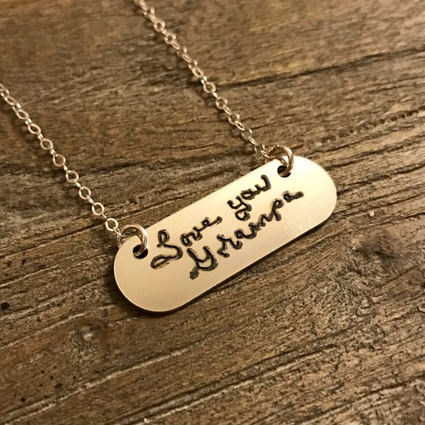 Handwriting Necklace | Handwritten Necklace | Silver Engraved Necklace | Nameplate Necklace | Girlfriend Gift | Signature Necklace