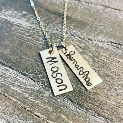 Handwriting Necklace | Name Necklace | Signature Necklace | Engraved Necklace  | Name Bar Necklace | Custom Necklace | Bar Necklace