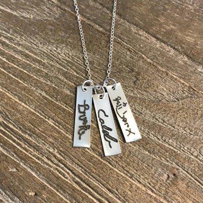 Handwriting Necklace | Name Necklace | Signature Necklace | Engraved Necklace  | Name Bar Necklace | Custom Necklace | Bar Necklace