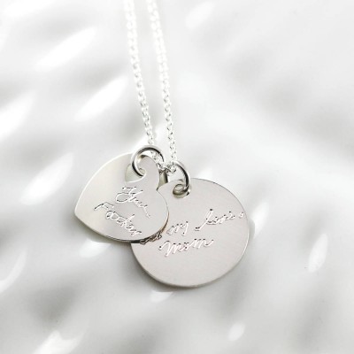 Handwriting jewelry - Handwritten necklace - Actual writing - Signature - Sterling silver - Personalized jewelry - Memorial jewelry