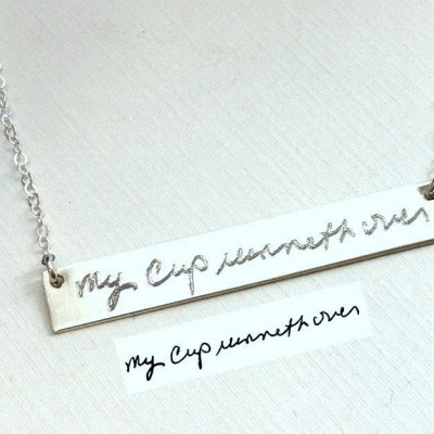 Handwriting necklace  Signature necklace Sterling Silver Rose Gold Custom Handwritten necklace Signature Necklace engraved Necklace