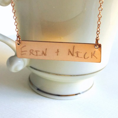 Handwriting necklace  Signature necklace Sterling Silver Rose Gold Custom Handwritten necklace Signature Necklace engraved Necklace