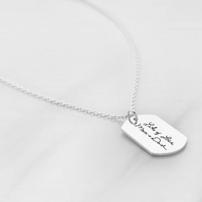 Handwriting necklace for men • Memorial signature jewelry • Signature necklace for men • Sympathy gift • Remembrance jewelry CHN10