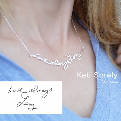 Handwritten Message Necklace, Choker Necklace From Sterling Silver, Message Necklace, Tatoo Necklace Yellow Gold, Rose Gold, White Gold