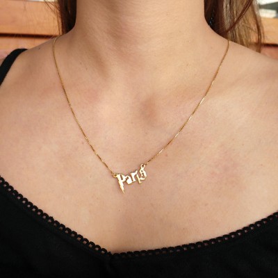 Harry Potter necklace gold - my name on necklace - necklace with her name - gold gift for girl - name necklace women - trendy necklace