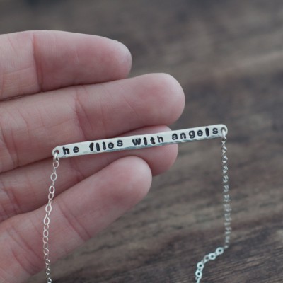 He Flies With Angels Remembrance Necklace - Memory Jewelry