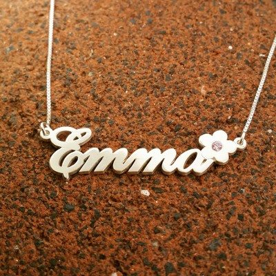 Heart Necklace / Heart style name necklace / necklace with my name / Heart Birthstone pendant / Personalized Birthday Gift / ORDER ANY NAME