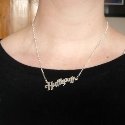 Hufflepuff Sterling silver name necklace