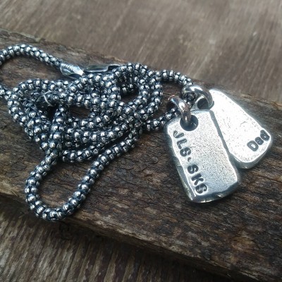 Husband Valentines Day Gift Personalized Mens Necklace Fathers Necklace Dad Necklace Boyfriend Custom Dog Tag Custom Gift for men