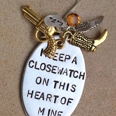 I Keep A Close Watch On This Heart Of Mine, Johhny Cash Necklace, Mother's Day Necklace, Girlfriend Gift, natashaaloha