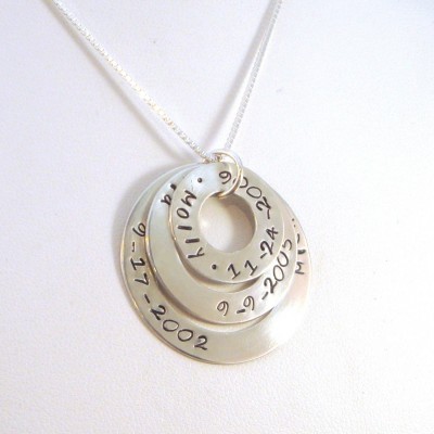 Infinity Necklace | Large Family Triple Washer Necklace, The Ultimate, Personalized up to 12 Names