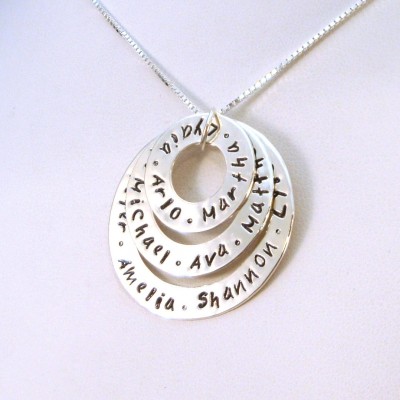 Infinity Necklace | Large Family Triple Washer Necklace, The Ultimate, Personalized up to 12 Names