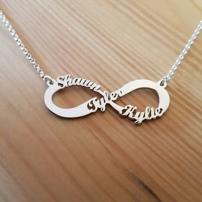 Infinity Necklace / Personalized 3 name infinity necklace / eternity necklace / personalized jewelry / childrens names / infinity pendant
