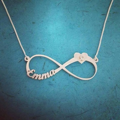 Infinity Necklace with Name Infinity Name Necklace Silver Birthstone  Nameplate Personalized Infinity Chain Forever Symbol Infinity Style