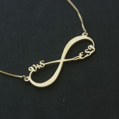 Infinity name necklace sterling gold -2 names & a heart infinity necklace/ Birthday Gift /  holiday necklace / Love / Jewelry / Necklaces /